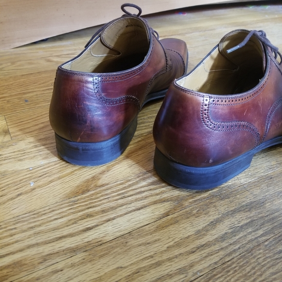 Magnanni Carlito Cap Toe Derby Lace Up Dress Shoes in Cognac 12M Brouge …